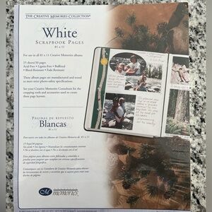 New still in package Creative Memories pages, 8 1/2”x 11”, white.